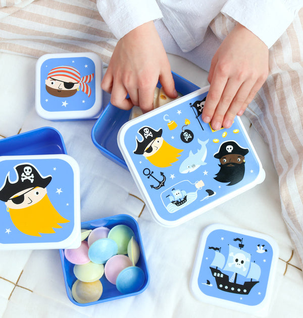 Lot de 4 boîtes repas et goûter - Pirates – vue 2 – A Little Lovely Company