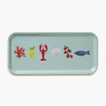 'Seaside Lunch' Rectangular Serving Tray - 32x15 cm - Seafoam