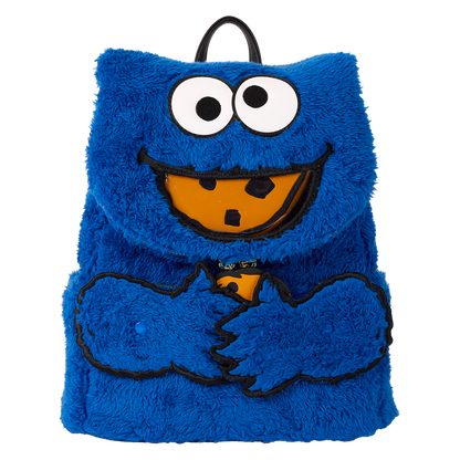 sesame street cookie monster plush cosplay mini backpack with coin bag