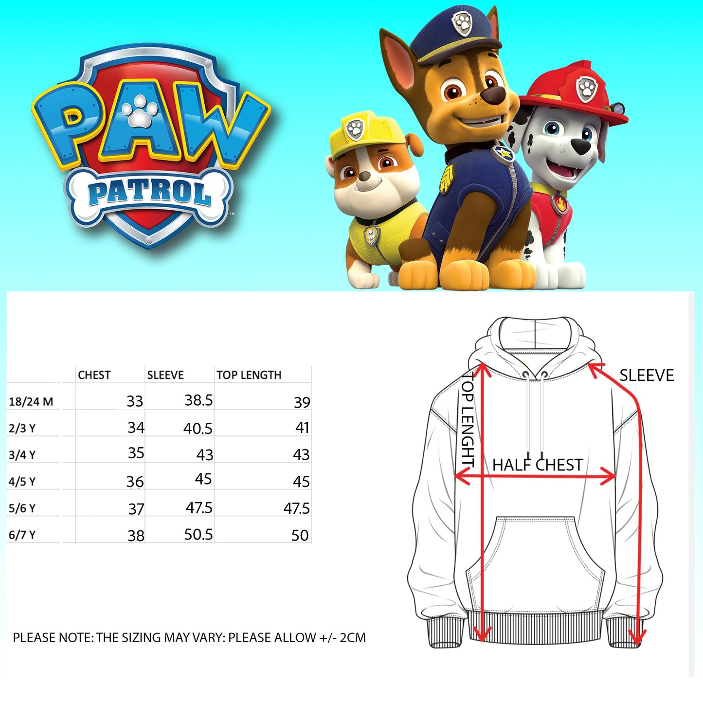 Pat’ Patrouille Sweat à capuche fille- rose