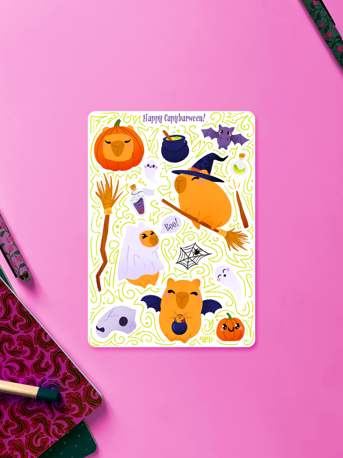Happy Capybarween! | Stickerbogen
