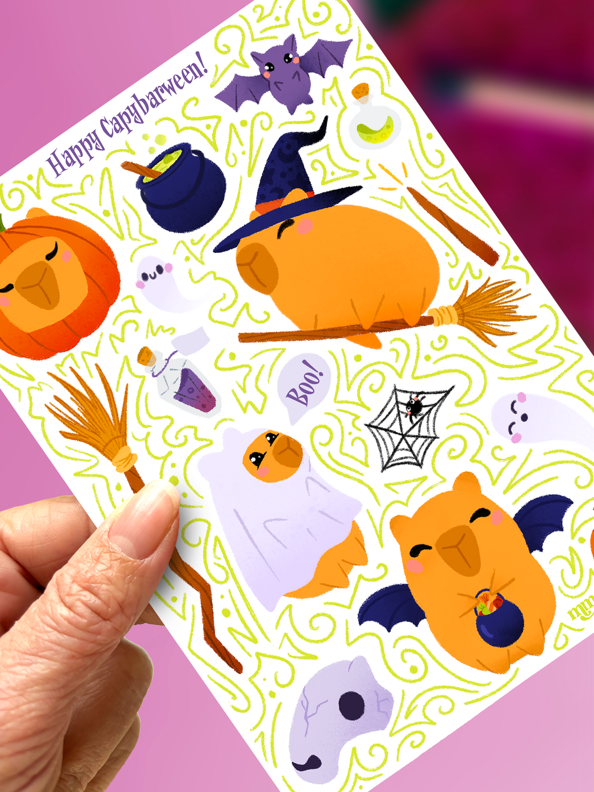 Happy Capybarween! | Stickerbogen