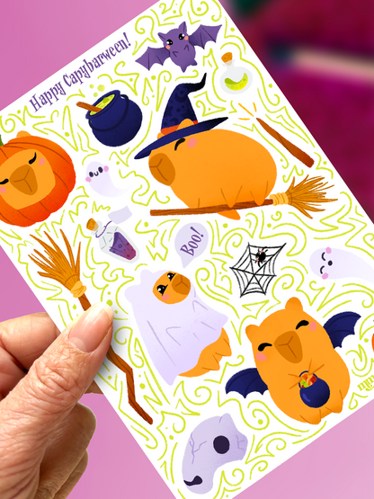 Happy Capybarween! | Stickerbogen