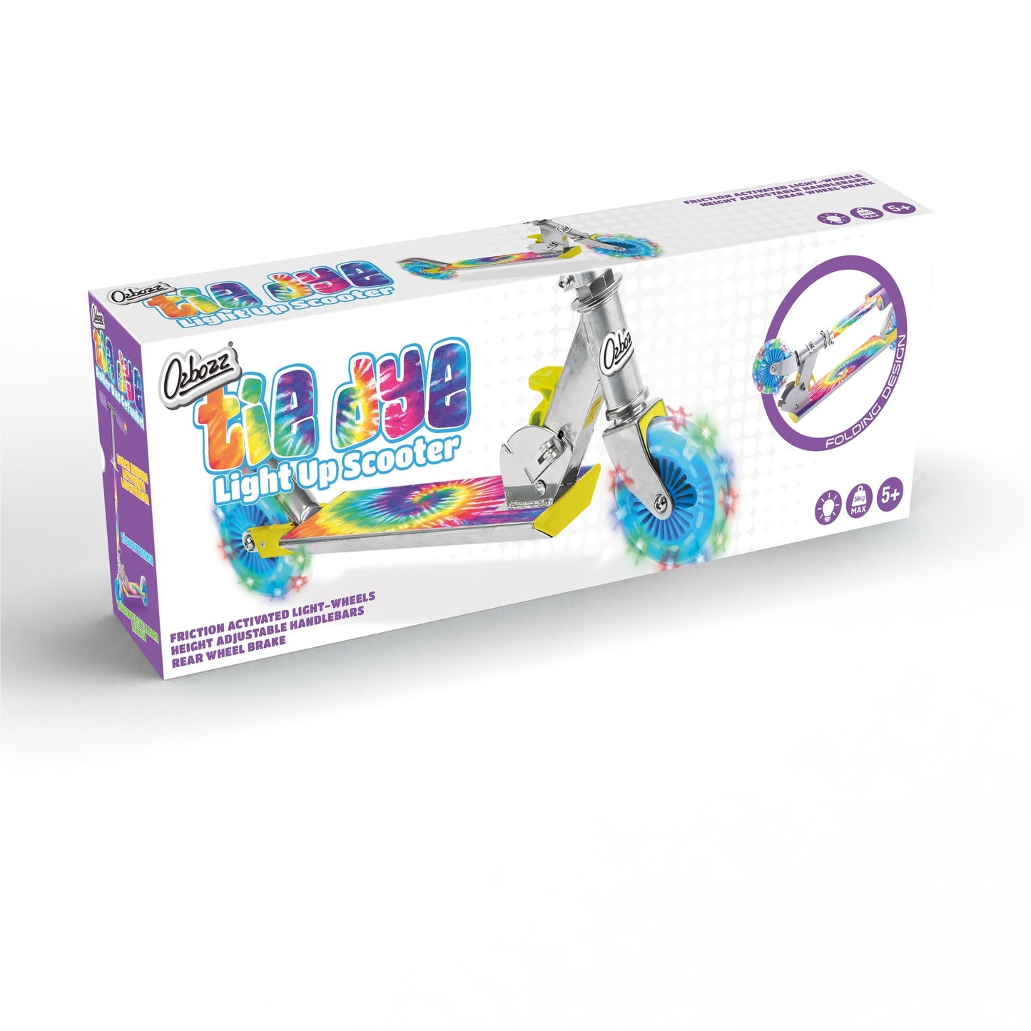 SCOOTER TIE DYE AVEC ROUES CLIGNOTANTES