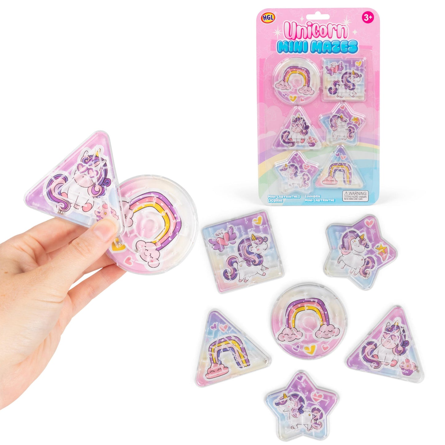 Lot de 6 mini labyrinthes licornes