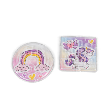 Lot de 6 mini labyrinthes licornes