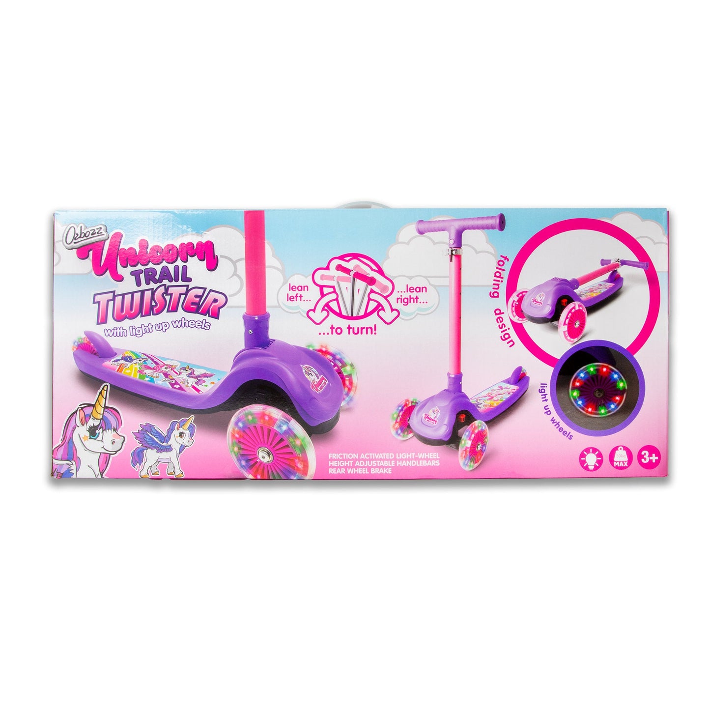 Trottinette lumineuse pliable UNICORN TRAIL TWIST