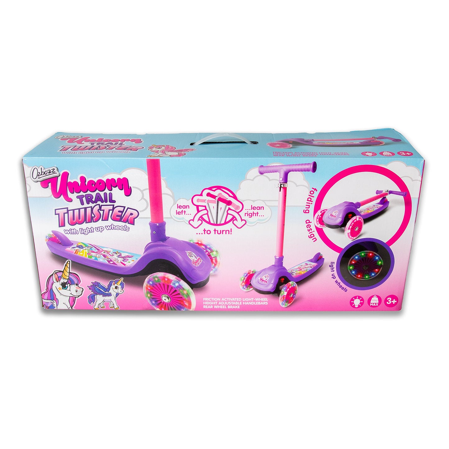 Trottinette lumineuse pliable UNICORN TRAIL TWIST