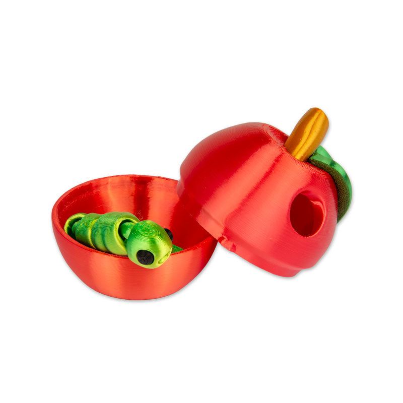 Pomme Articulée avec Chenille – Impression 3D