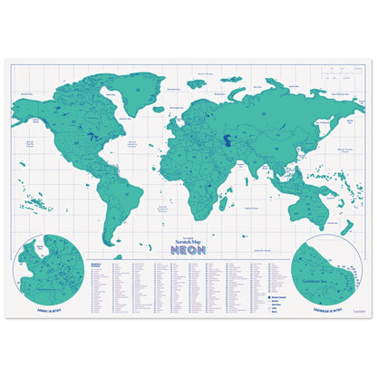 Neon Scratch Map | Green