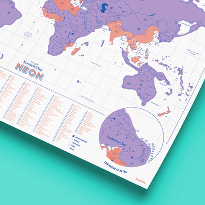 Neon Scratch Map | Purple