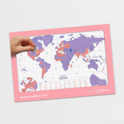 Neon Scratch Map | Purple