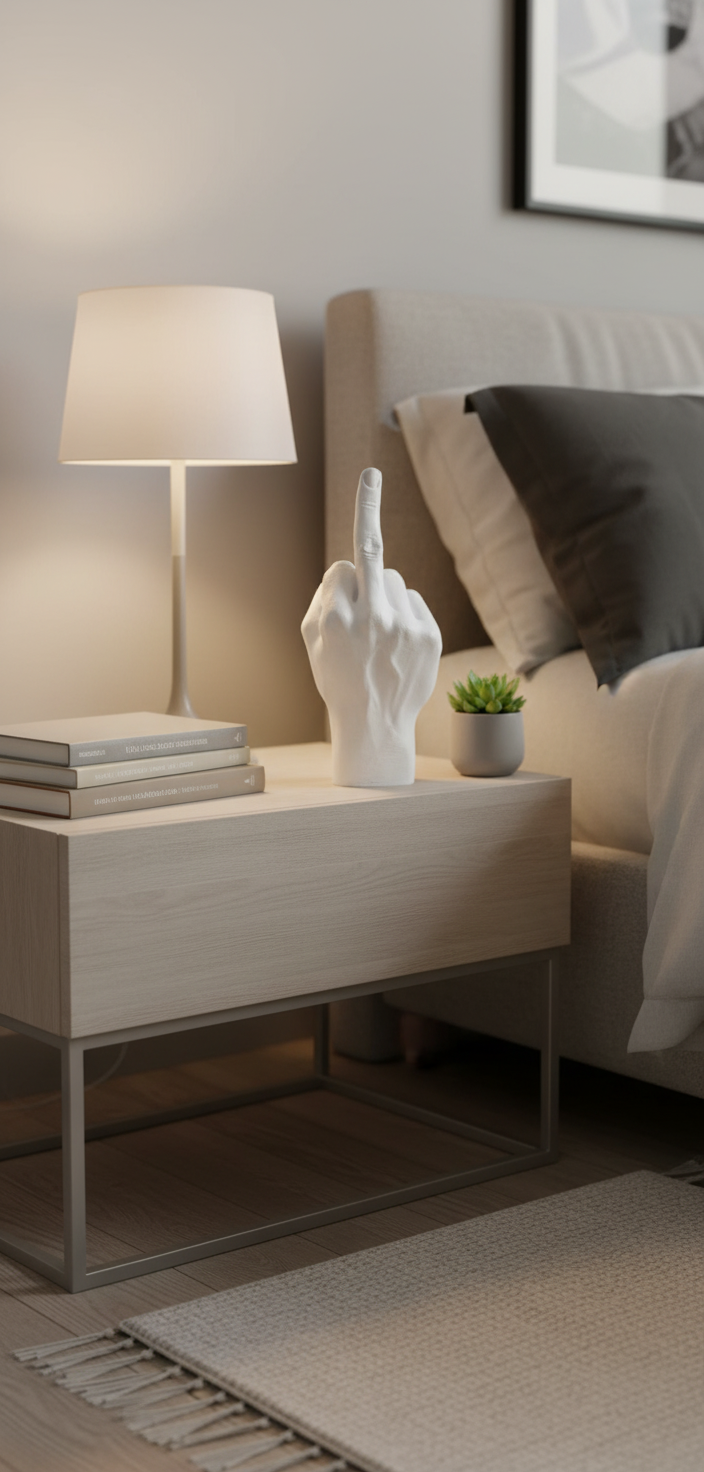 Escultura de mano F**k - Blanco