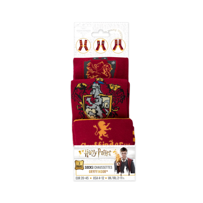 Set de 3 Paires de Chaussettes Gryffondor
