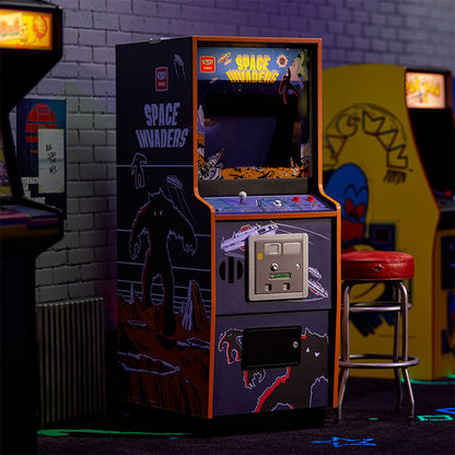 Space Invaders Quarter Size Arcade Cabinet + Coin.