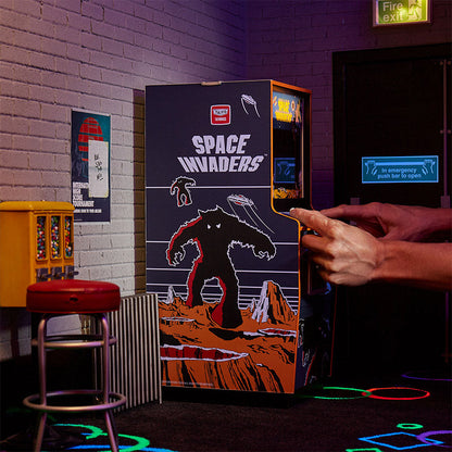 Space Invaders Quarter Size Arcade Cabinet + Coin.