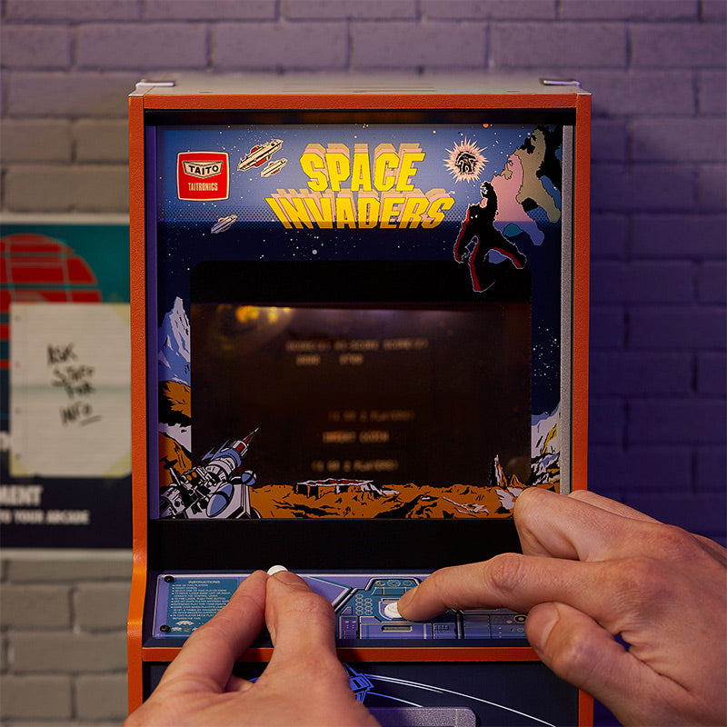 Space Invaders Quarter Size Arcade Cabinet + Coin.
