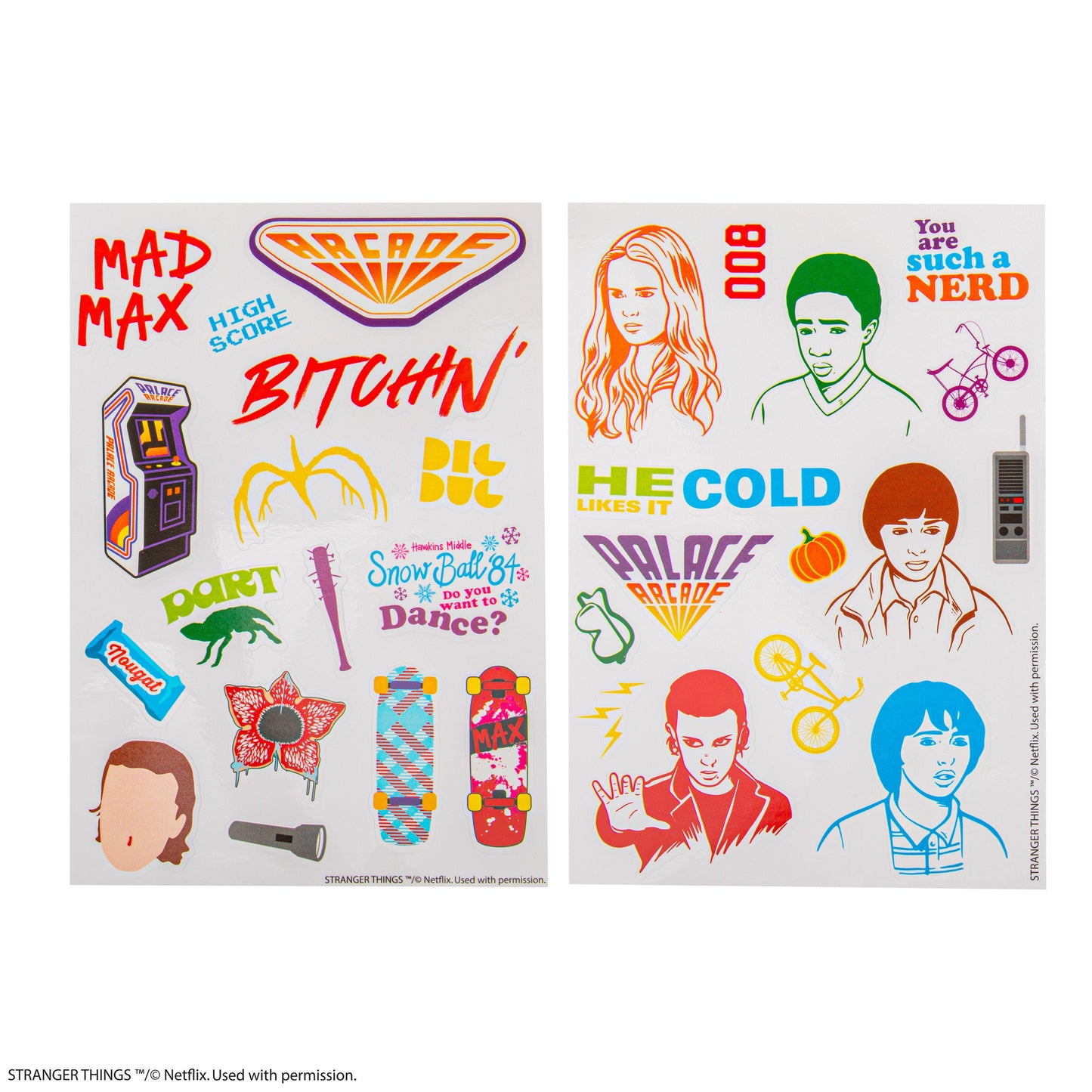 Collection d'autocollants Stranger Things Saisons 1-4