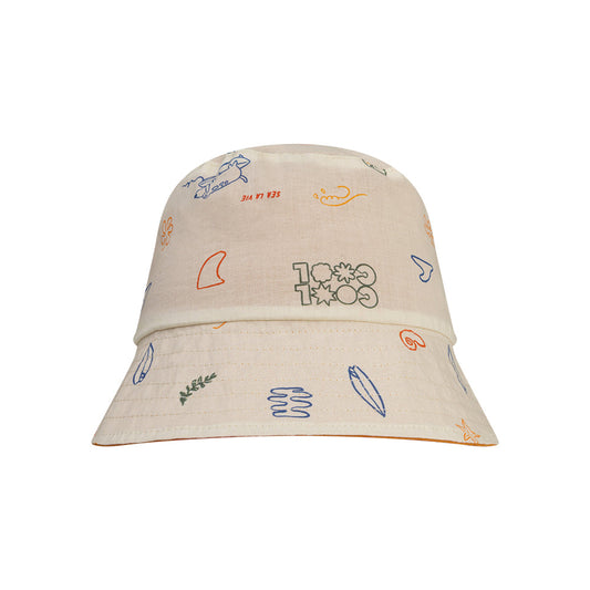 Sun Hat Reversible - Beige/Orange - Surfer