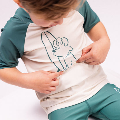 Swimming T-Shirt Short Sleeves - Green - Surfer
