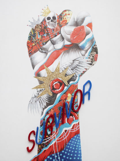 'Survivor' Wall Artwork with LED Neon - STANDARD