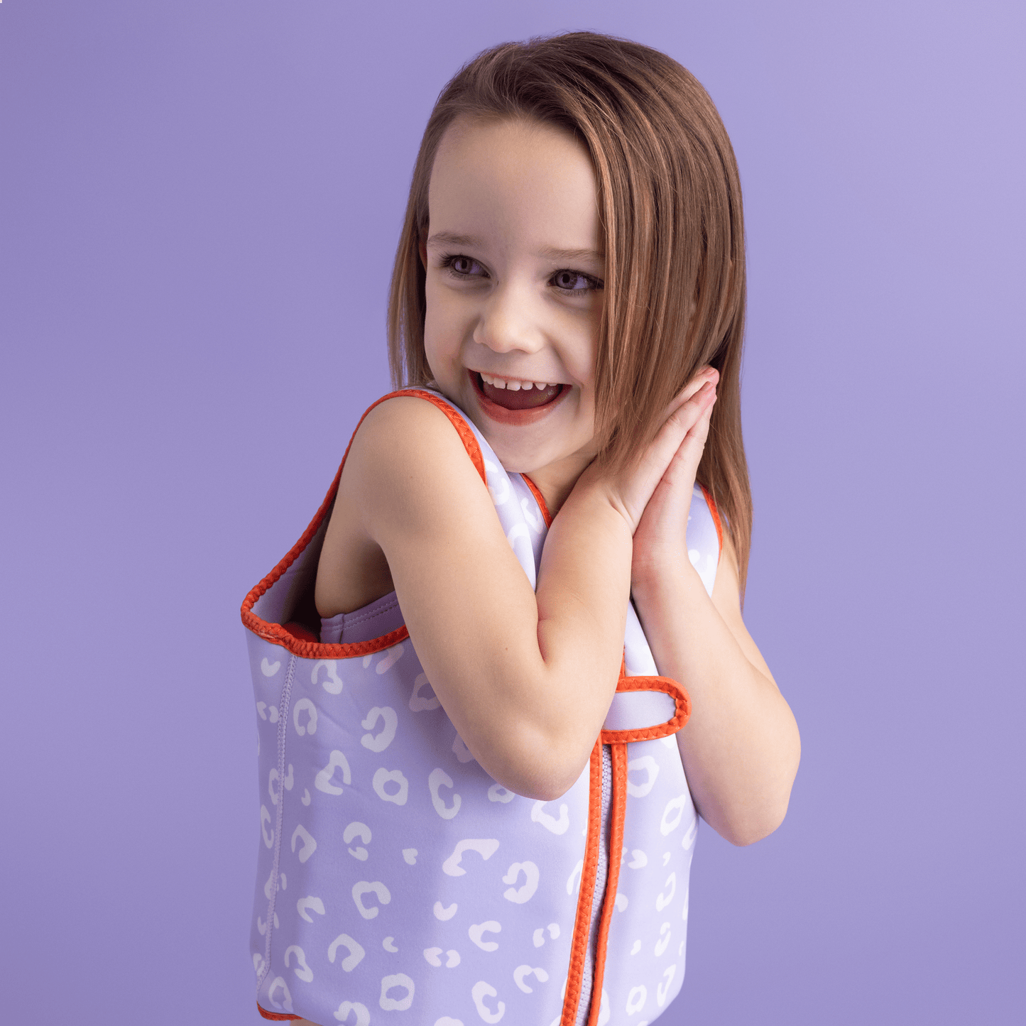 Swim Vest - Lila Leopard - 3/6 Years