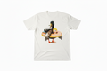 T-shirt met afbeelding van een wilde eend en een opblaaspop.
