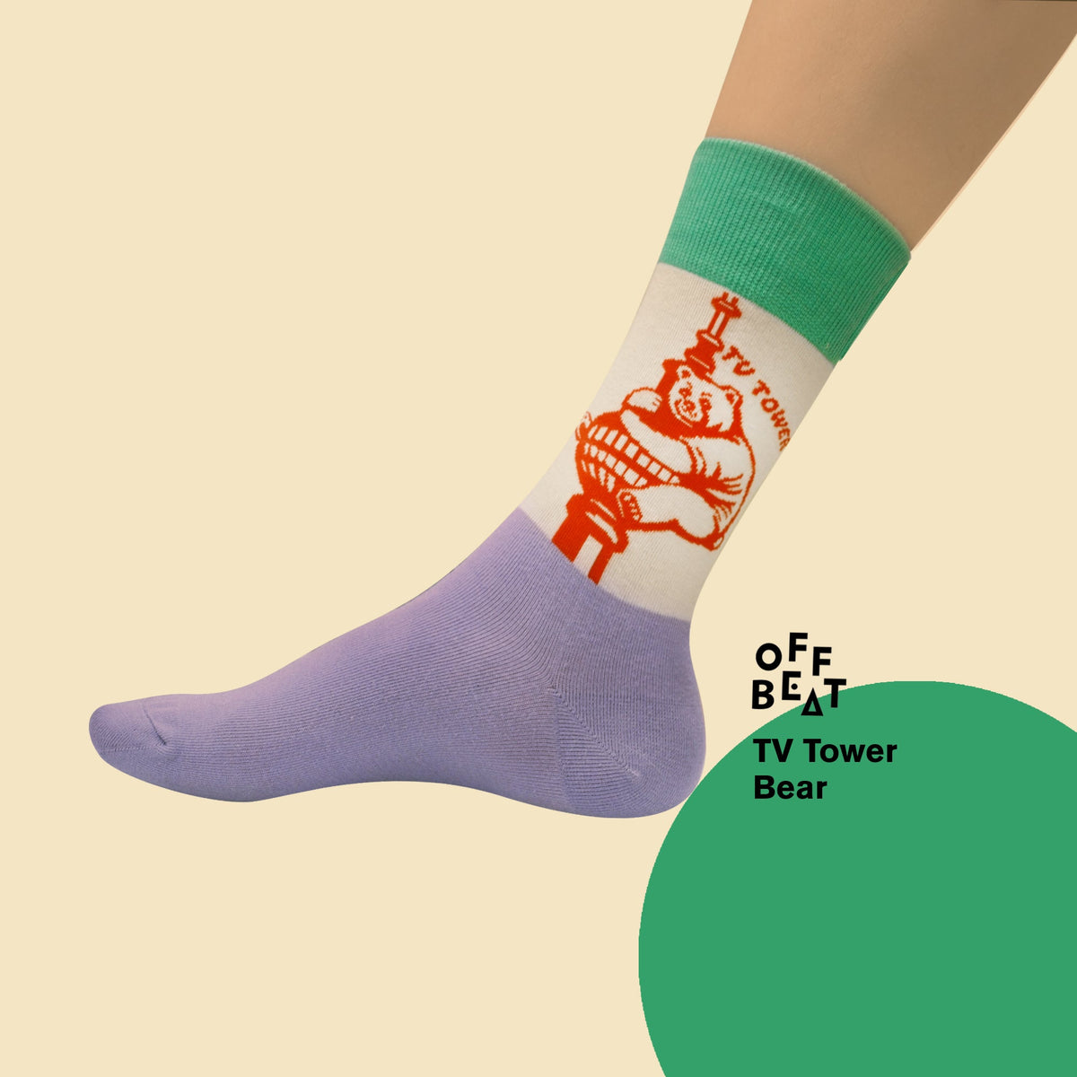 Chaussettes Ours de Berlin Serrant la Tour TV