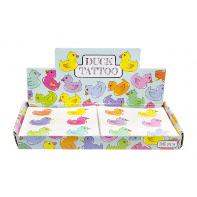 Hoja de Tatuajes Temporales de Patos de Colores - 12 Piezas