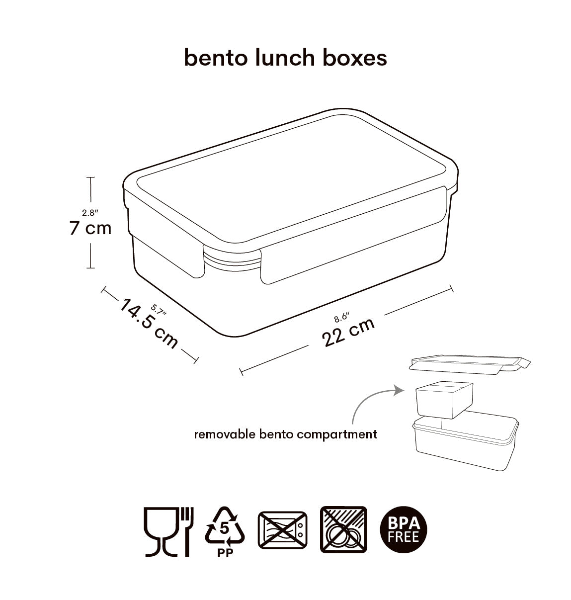 Boîte à déjeuner bento - Dinosaures – vue 6 – A Little Lovely Company