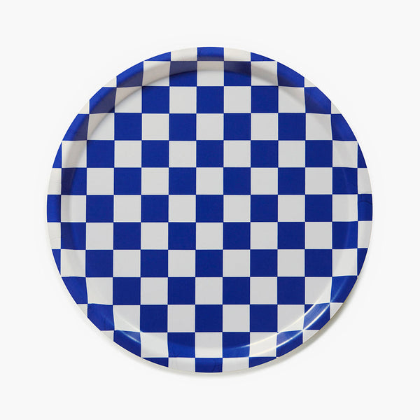 Sea Salt CHECKER Round Serving Tray - 31 cm