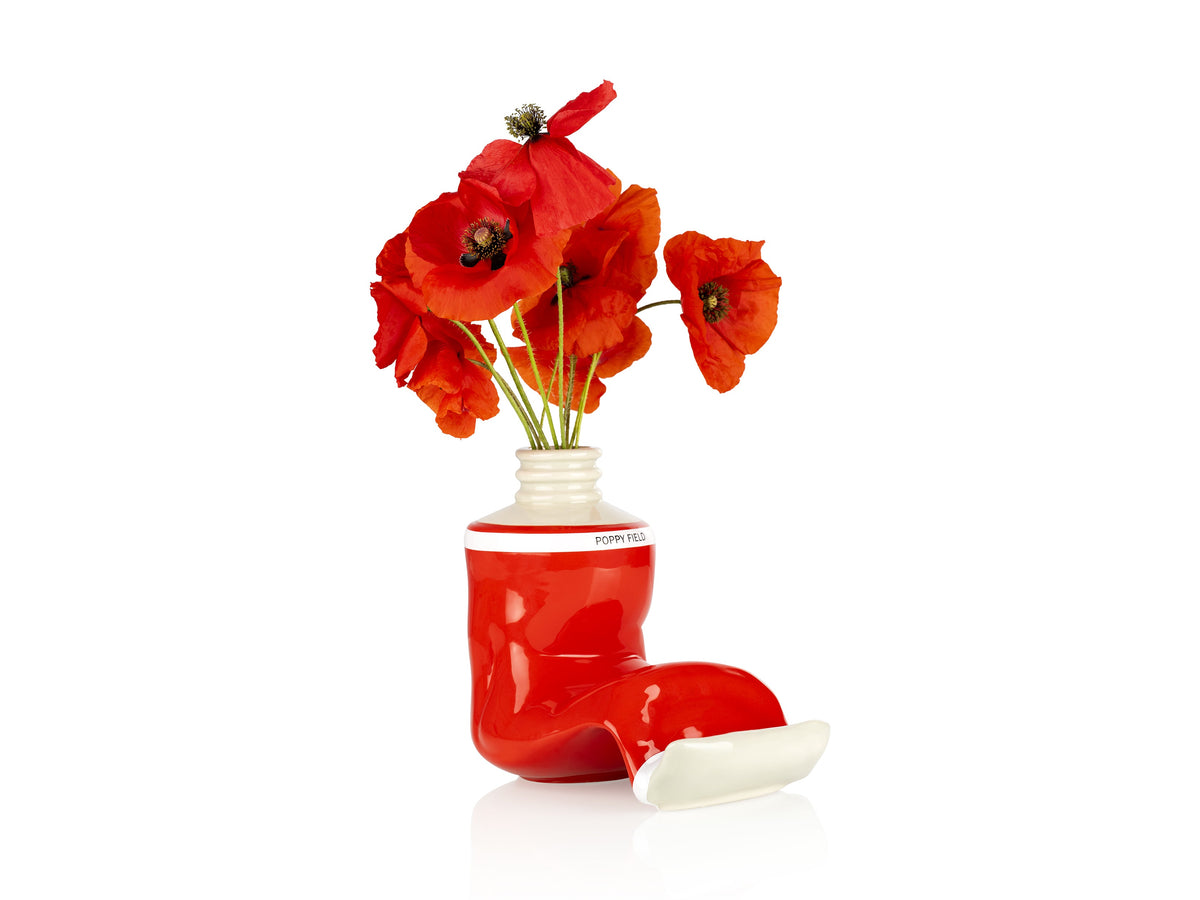 Vase Tube de Peinture Rouge – Grand