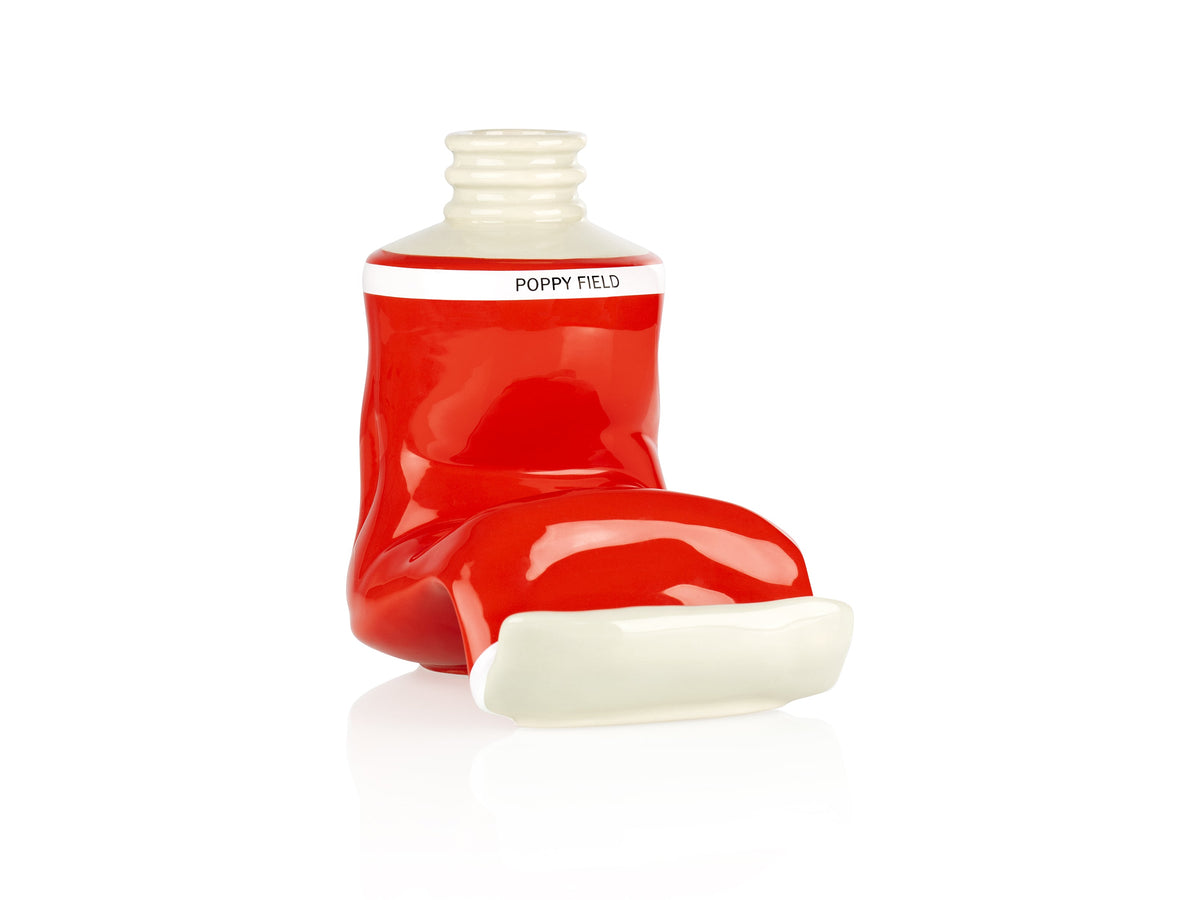 Vase Tube de Peinture Rouge – Grand
