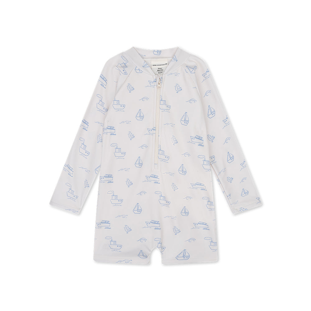 UV Swimsuit Boys - Beige/Blue - Seas The Day