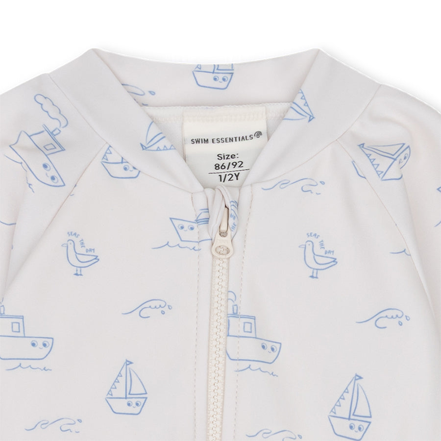 UV Swimsuit Boys - Beige/Blue - Seas The Day