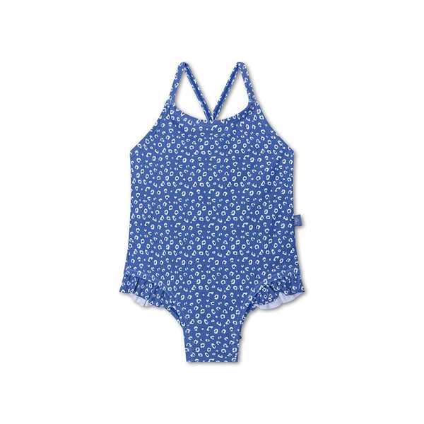 Girls' Swimsuit - Blue - Leopard