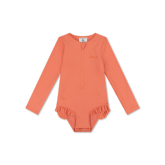 UV Swimsuit Girls With Long Sleeves - Pink - Pink Bay