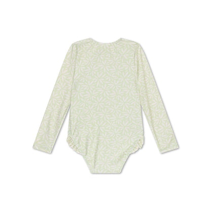 UV Swimsuit Girls With Sleeves - Green - Matcha