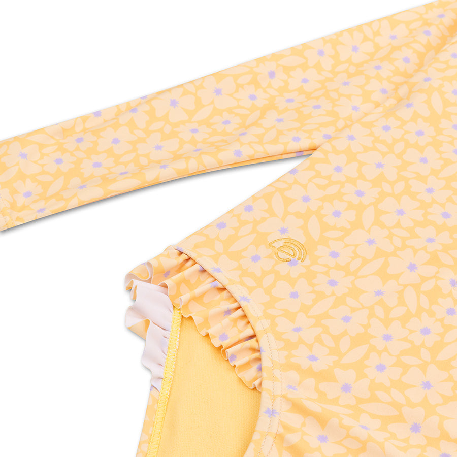 UV Swimsuit Girls With Sleeves -  Yellow - Florish