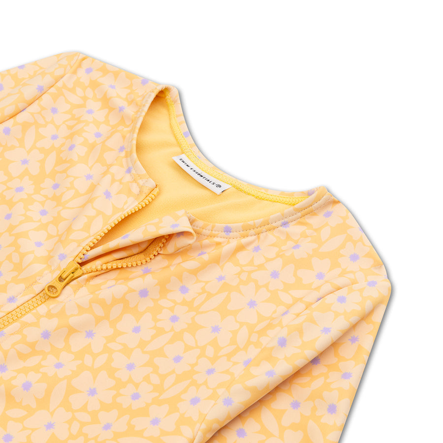 UV Swimsuit Girls With Sleeves -  Yellow - Florish