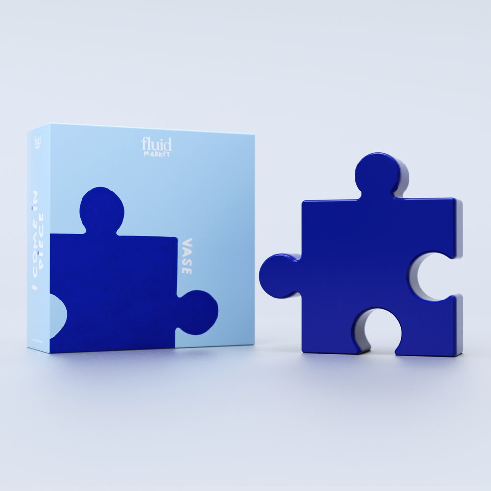Blaue Puzzle-Vase