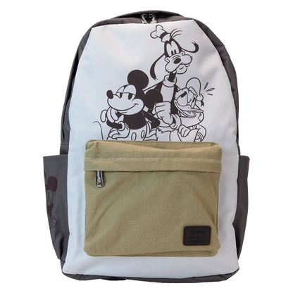 mickey friends canvas nylon full size backpack loungefly