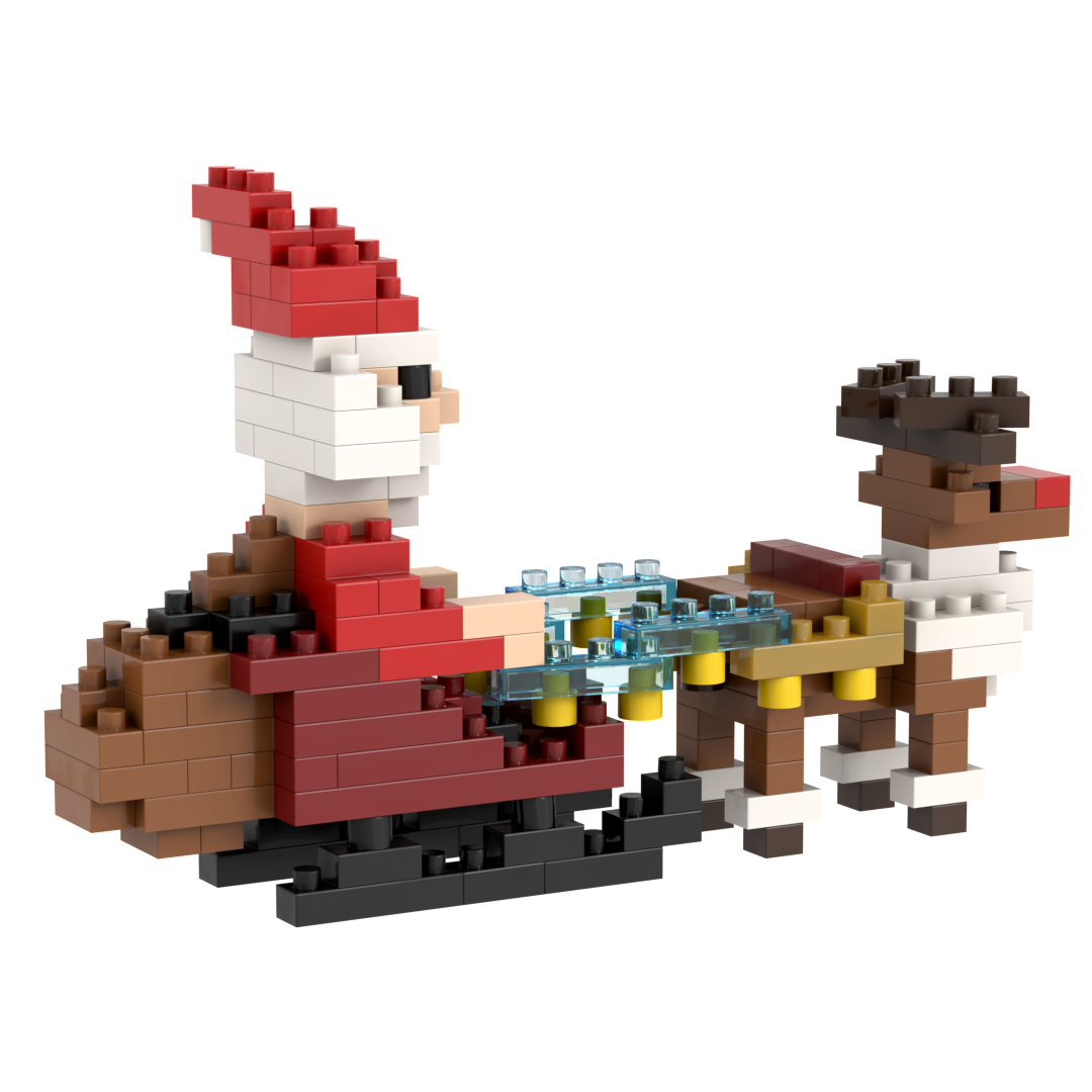 BRIXIES Weihnachtsmann mit Schlitten