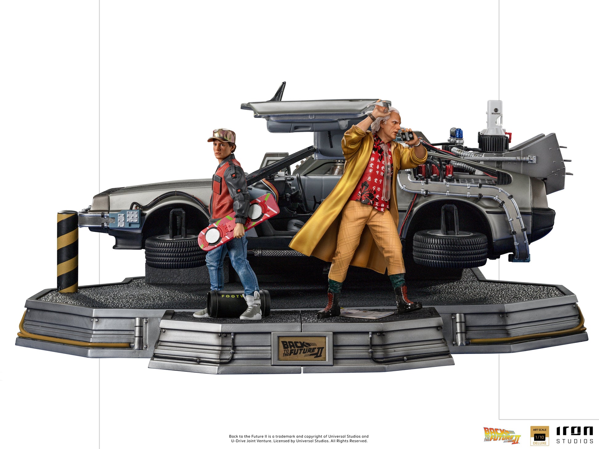 Statue Delorean Full Set Deluxe - Back to the Future II - Art Scale 1/10