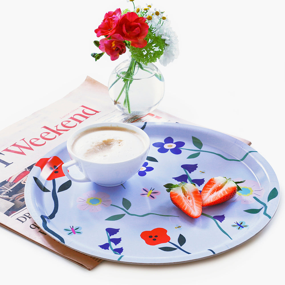 'Wildflowers' Sky Round Serving Tray - 31 cm