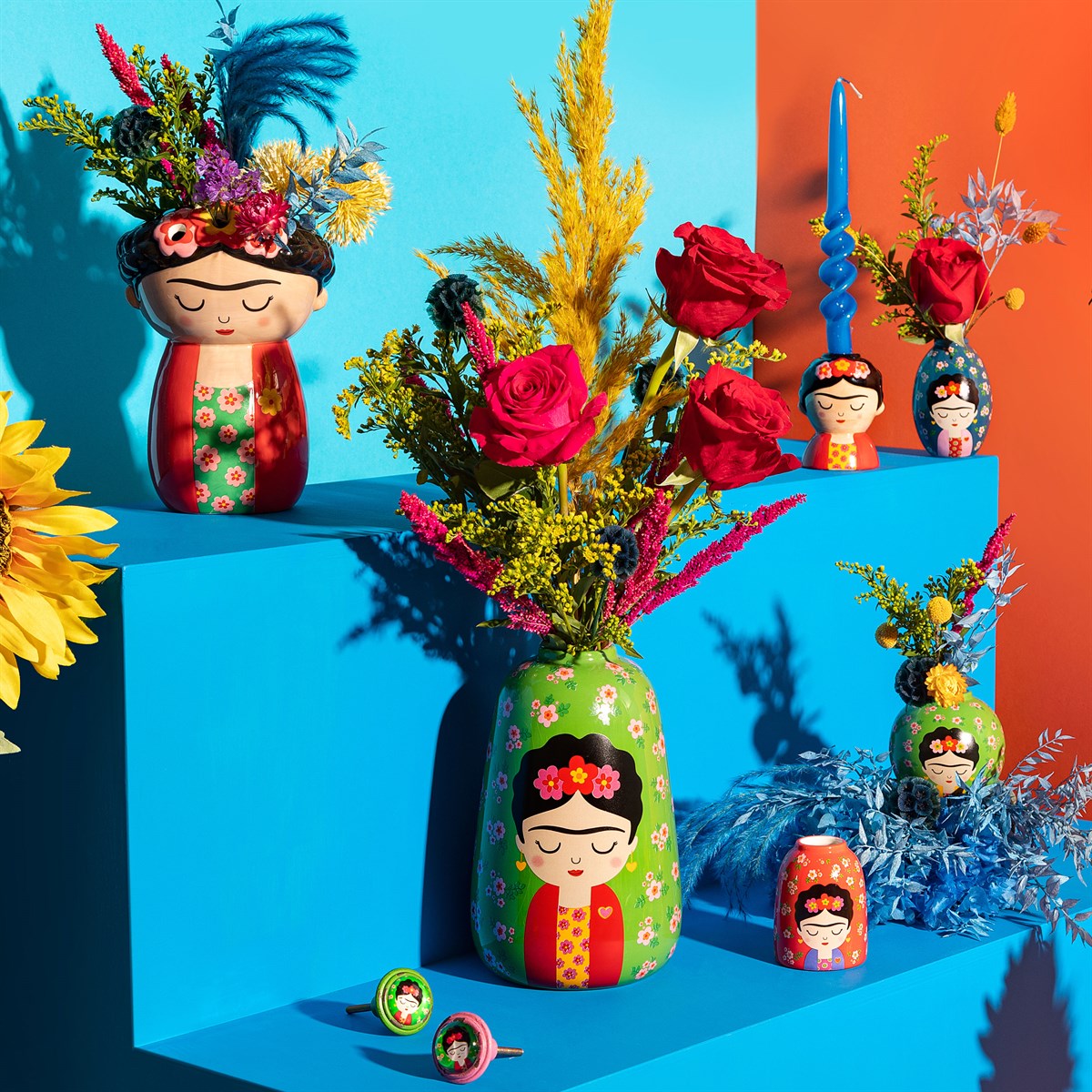 Jardinière murale Frida Kahlo rouge