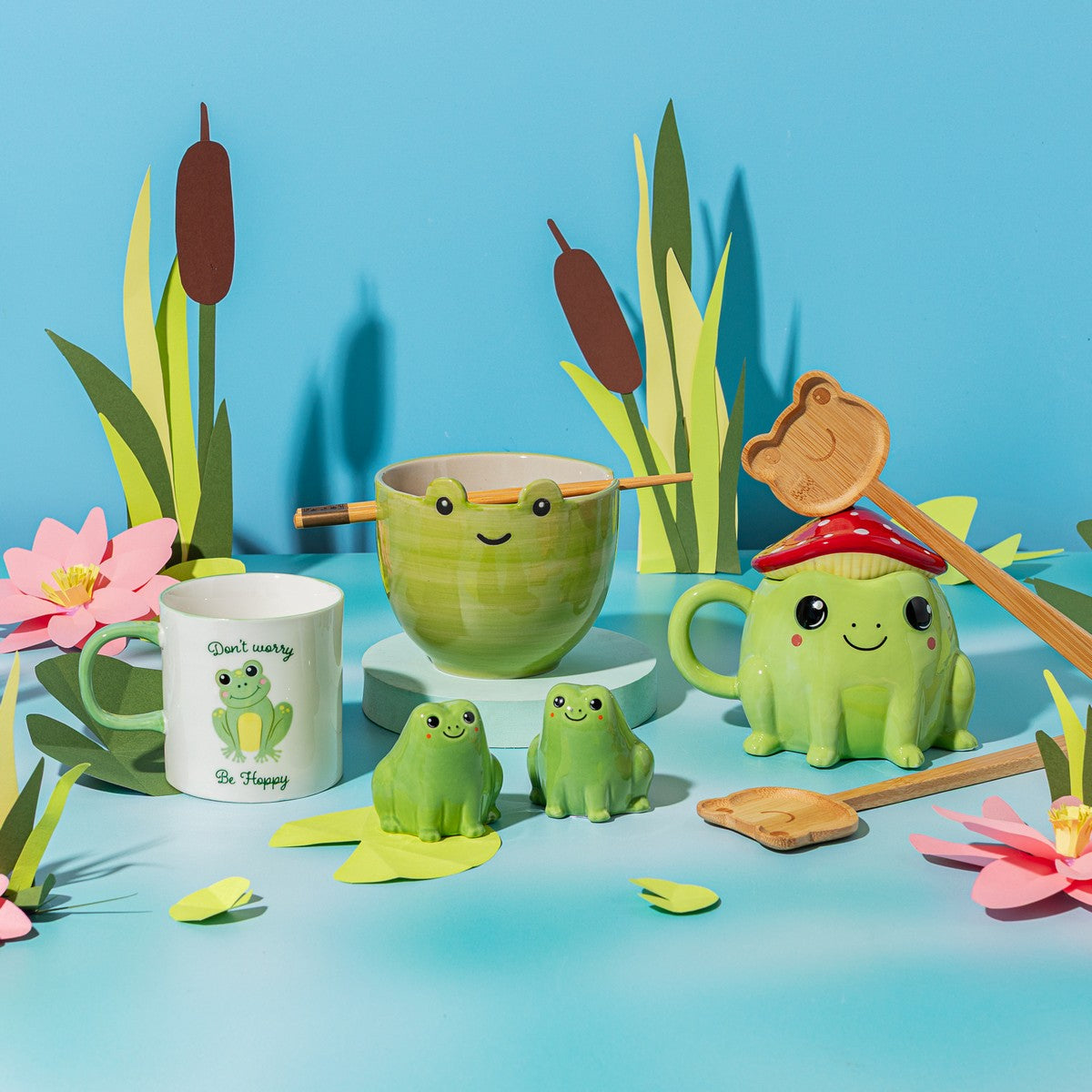 Boule de Noël Mug Grenouille avec Couvercle Champignon