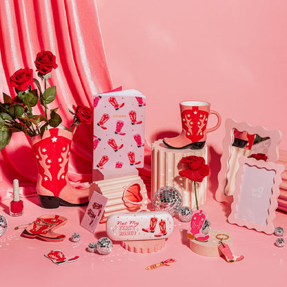 Roze cowboylaars sleutelhanger