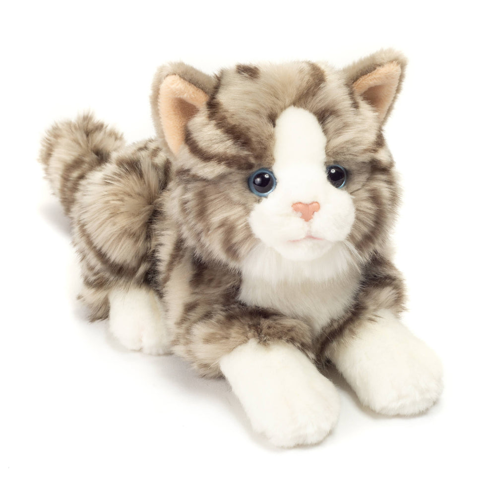 グレー 寝そべり猫 ぬいぐるみ – 20cm