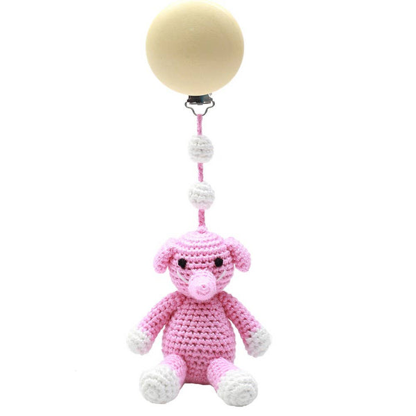 Accroche Poussette Elephant - Rose